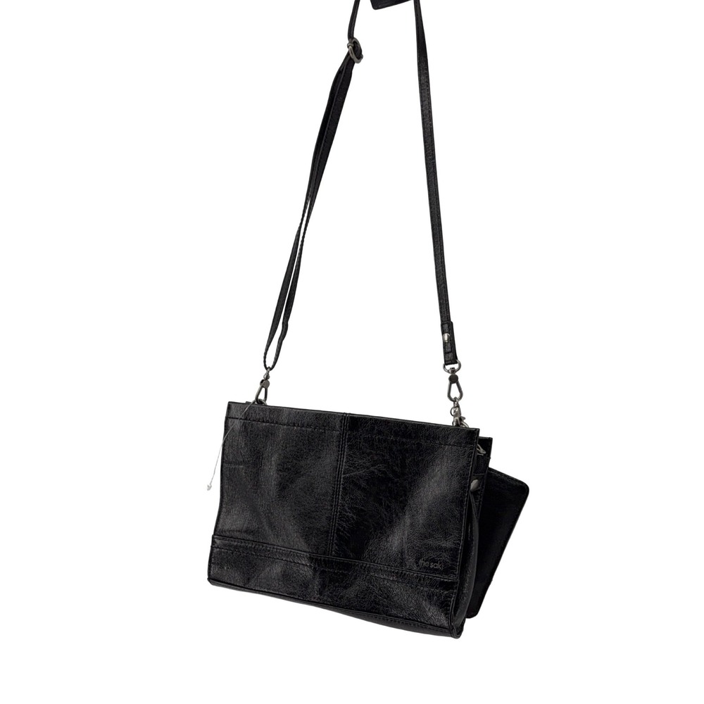 The Sak Crossbody Bag with Detachable Cardholder Black Leather Small Women's